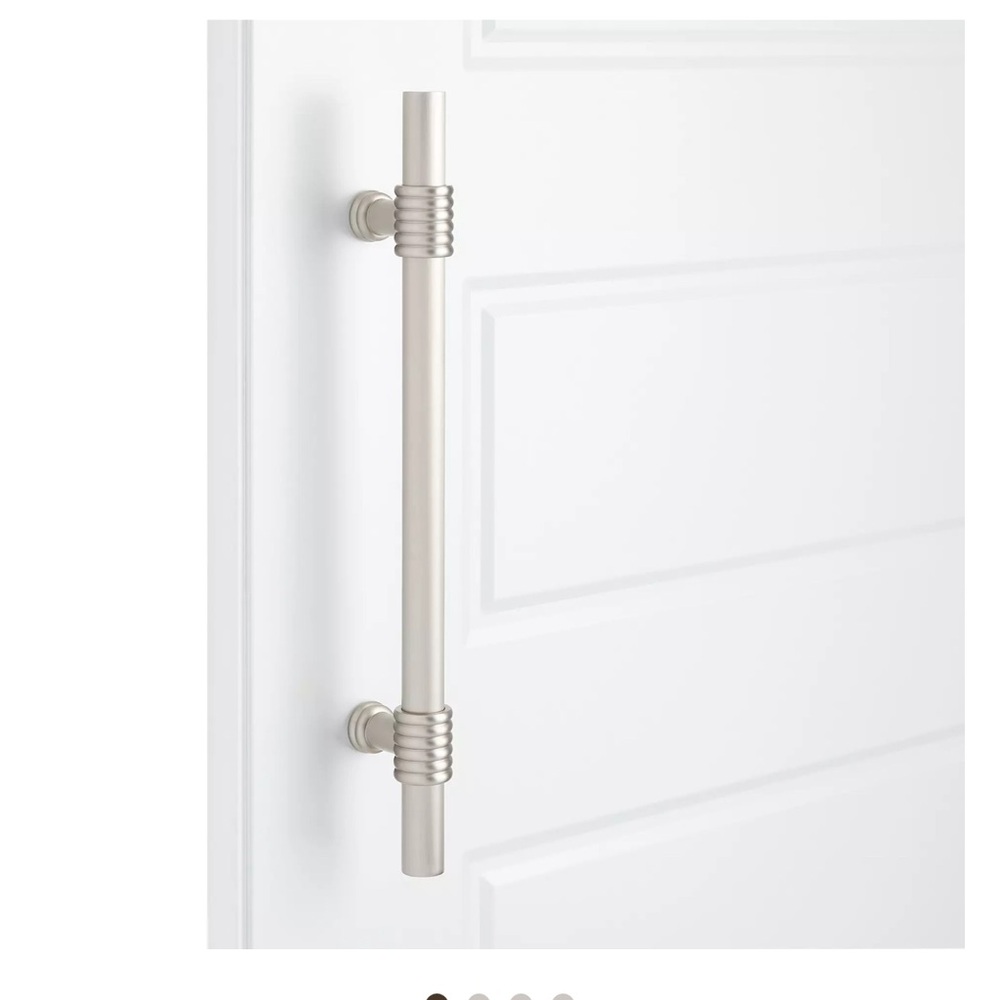 Brady Back-to-Back Brass Door Pull Set - Brushed Nickel (NIB)
